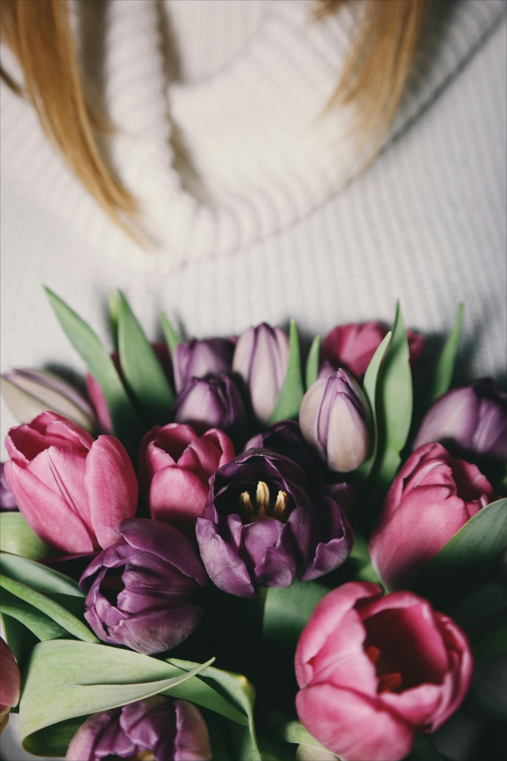 flower holding by a gril