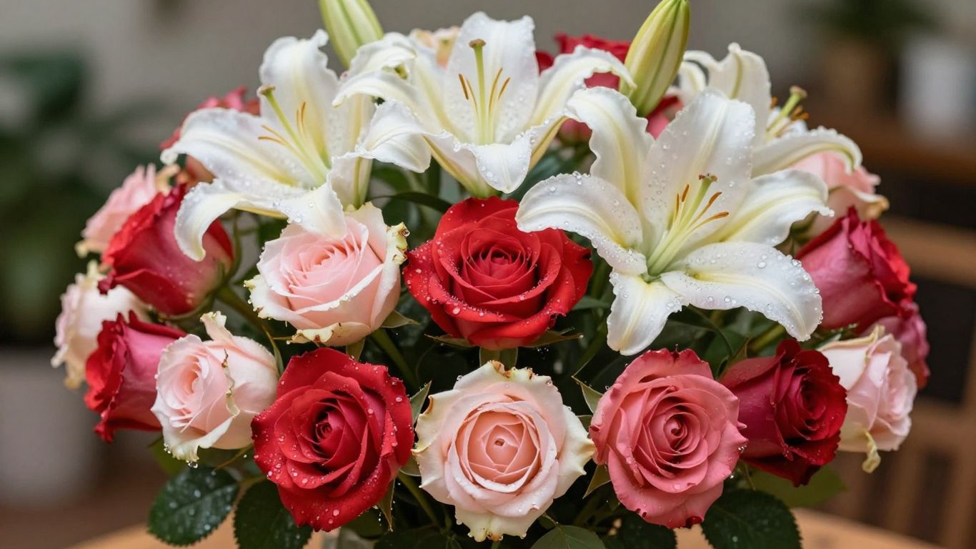 Beautiful fresh cut flowers in a vibrant arrangement.