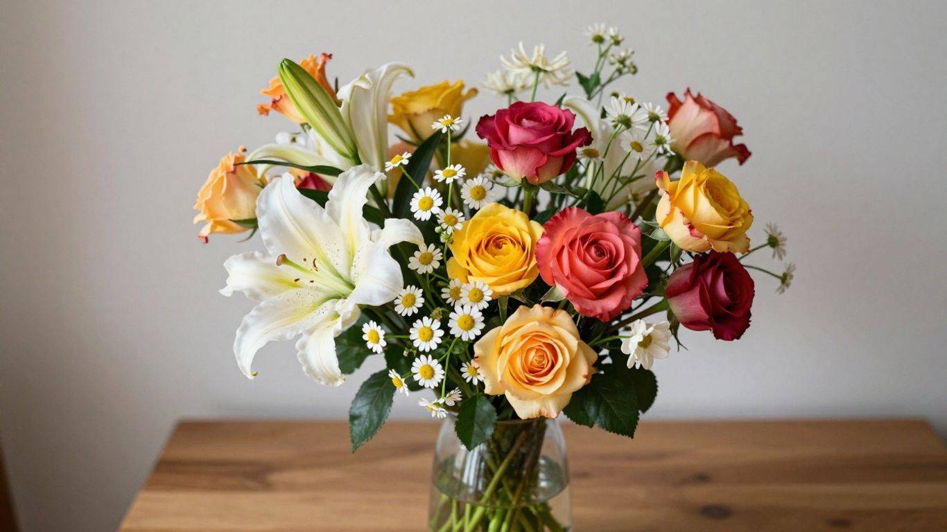 Colorful flower bouquet for a grandparent.